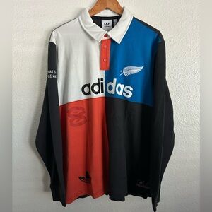 Adidas All Blacks Logo Heritage Rugby Polo Shirt Multi KG4638 Men’s Size XL